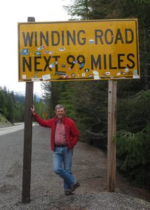 sandy compton winding road sign